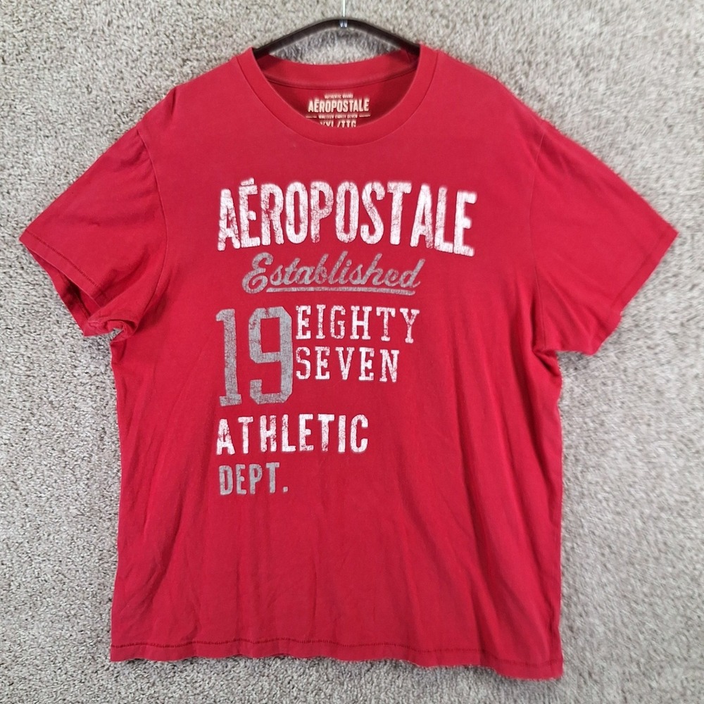 Aeropostale T-Shirt Adult XXL Red Athletic Dept Graphic Tee Streetwear Casual